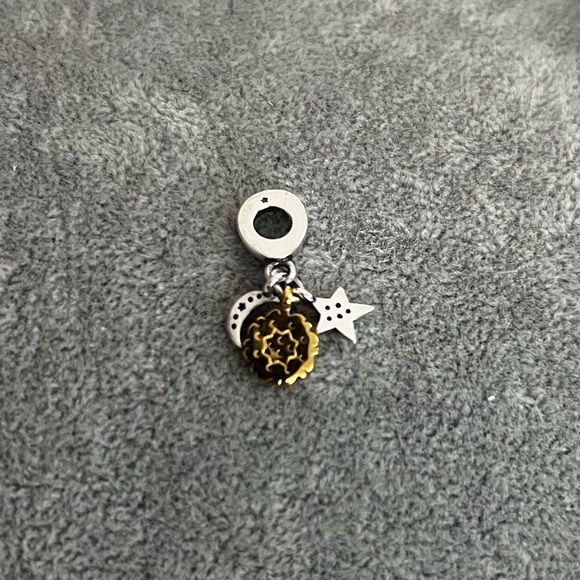 PANDORA Two-tone Celestial Triple Dangle Charm - Picture 2 of 3